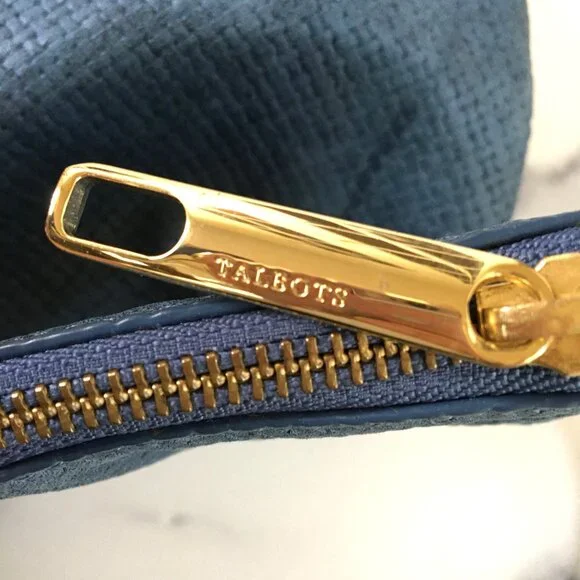 Talbots Woven Leather Hobo Style Shoulder Bag, Cornflower Blue - Picture 10 of 15